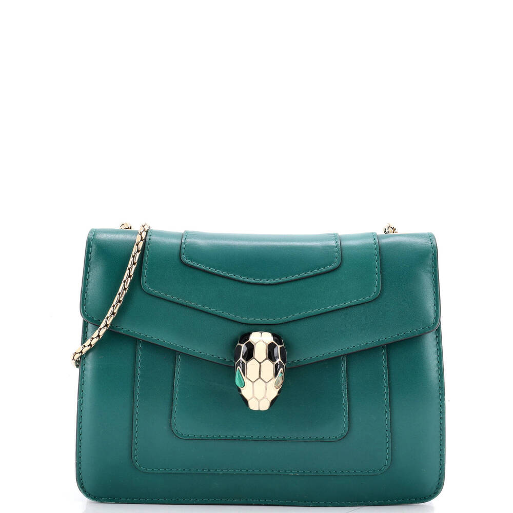 Bvlgari Small Serpenti Forever Square Shoulder Bag Leather